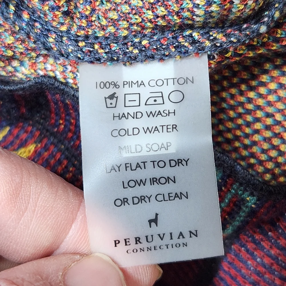 Peruvian Connection Maroon Geometric Print Cardigan - Picture 7 of 7
